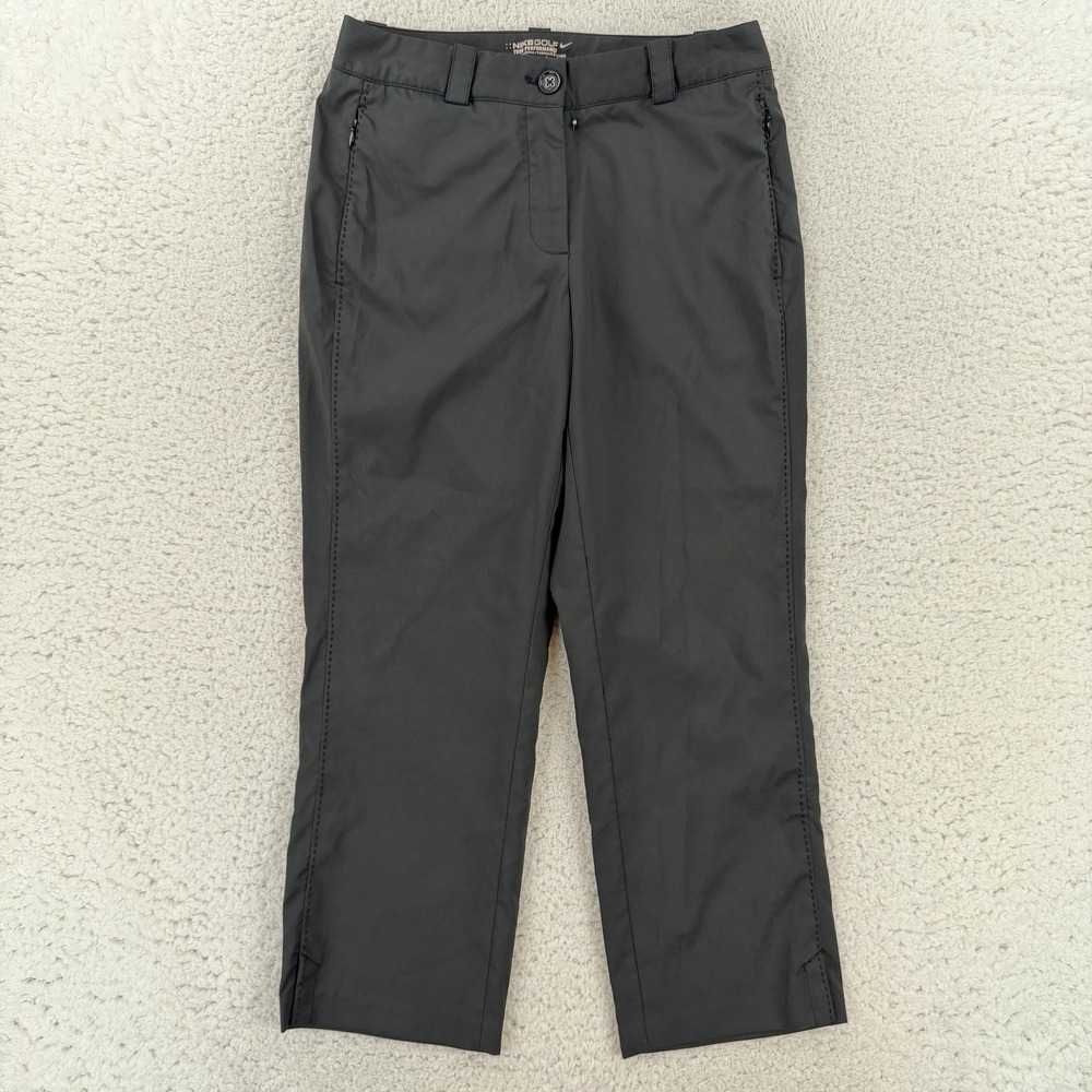 Nike Golf Pants Womens 4 Black Dri-FIT Tour Performance Stretch Khakis